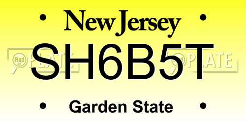 SH6B5T New Jersey License Plate