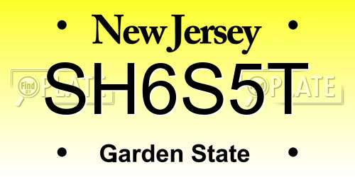 SH6S5T New Jersey License Plate