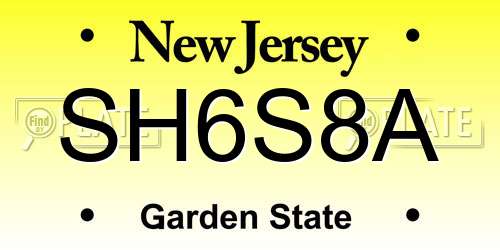 SH6S8A New Jersey License Plate
