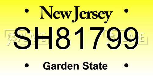 SH81799 New Jersey License Plate