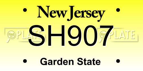 SH907 New Jersey License Plate