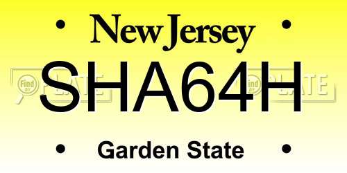 SHA64H New Jersey License Plate