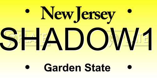 SHADOW1 New Jersey License Plate