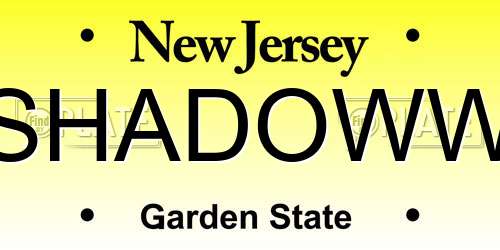 SHADOWW New Jersey License Plate