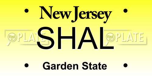SHAL New Jersey License Plate