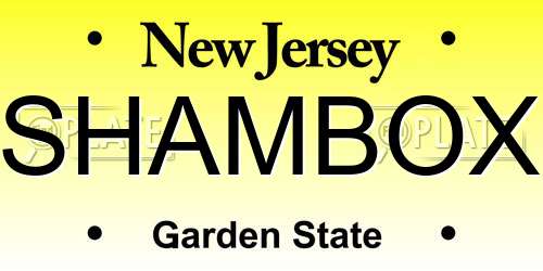 SHAMBOX New Jersey License Plate