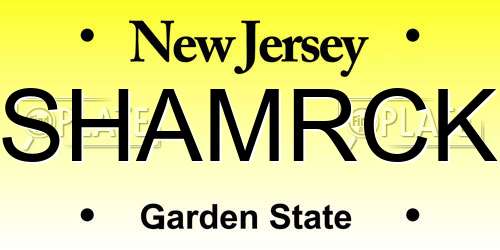 SHAMRCK New Jersey License Plate