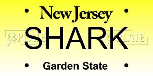 SHARK New Jersey License Plate