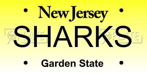SHARKS New Jersey License Plate