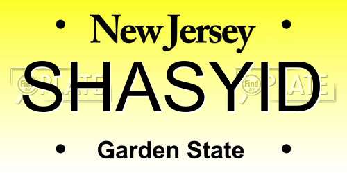 SHASYID New Jersey License Plate