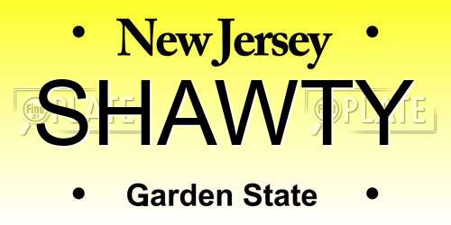 SHAWTY New Jersey License Plate