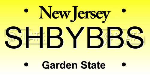 SHBYBBS New Jersey License Plate
