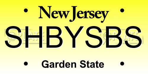 SHBYSBS New Jersey License Plate