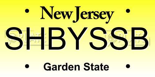 SHBYSSB New Jersey License Plate