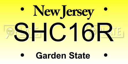 SHC16R New Jersey License Plate