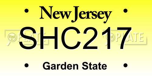 SHC217 New Jersey License Plate