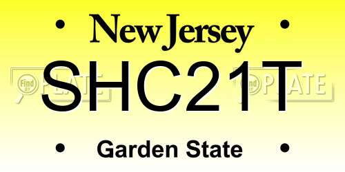 SHC21T New Jersey License Plate