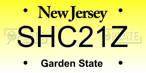 SHC21Z New Jersey License Plate