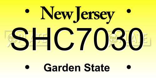 SHC7030 New Jersey License Plate