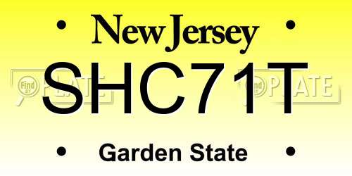 SHC71T New Jersey License Plate