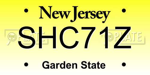 SHC71Z New Jersey License Plate