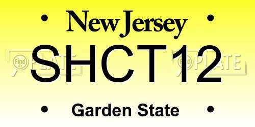 SHCT12 New Jersey License Plate