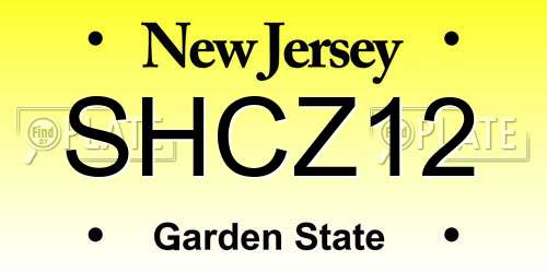SHCZ12 New Jersey License Plate