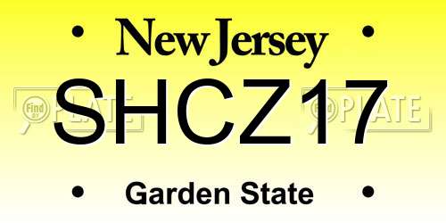 SHCZ17 New Jersey License Plate