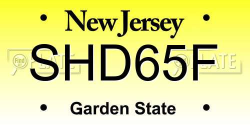 SHD65F New Jersey License Plate