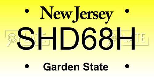 SHD68H New Jersey License Plate