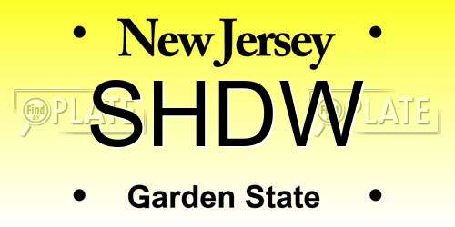 SHDW New Jersey License Plate