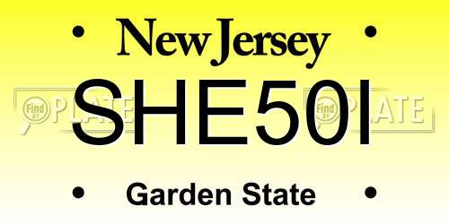 SHE50I New Jersey License Plate