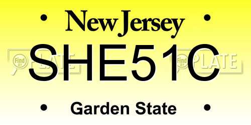 SHE51C New Jersey License Plate