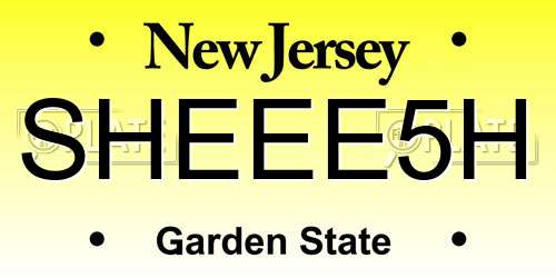 SHEEE5H New Jersey License Plate