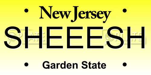 SHEEESH New Jersey License Plate
