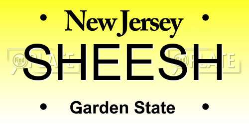 SHEESH New Jersey License Plate