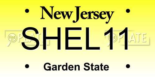 SHEL11 New Jersey License Plate