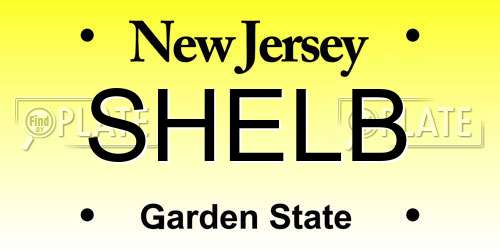 SHELB New Jersey License Plate