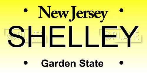 SHELLEY New Jersey License Plate