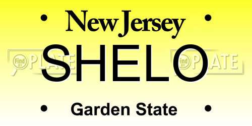 SHELO New Jersey License Plate