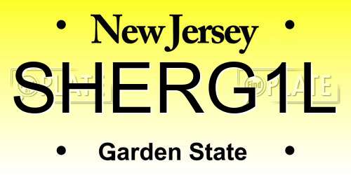 SHERG1L New Jersey License Plate