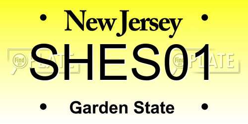 SHES01 New Jersey License Plate