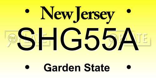 SHG55A New Jersey License Plate