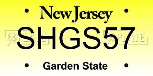 SHGS57 New Jersey License Plate