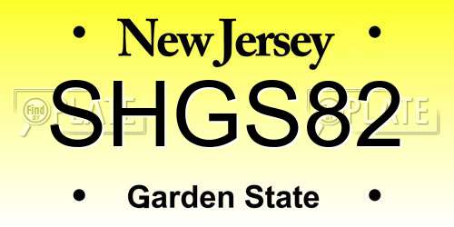 SHGS82 New Jersey License Plate