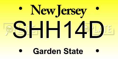 SHH14D New Jersey License Plate