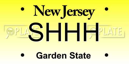 SHHH New Jersey License Plate