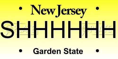 SHHHHHH New Jersey License Plate