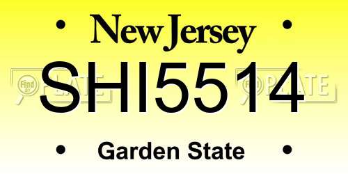 SHI5514 New Jersey License Plate