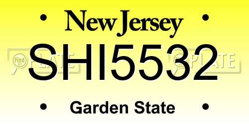 SHI5532 New Jersey License Plate